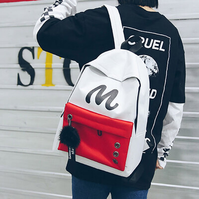 

Tailored Unisex Canvas Letter Backpack Outdoor Travel Backpack Student Bag Shoulder Bag