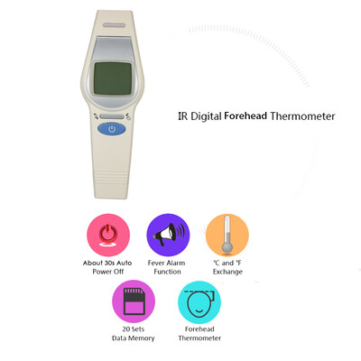 

AlphagoMed UFR106 Thermometer Baby Adult Digital Infrared Forehead Body Thermometer LCD Display 20 Data Memory Thermometer Non-Con