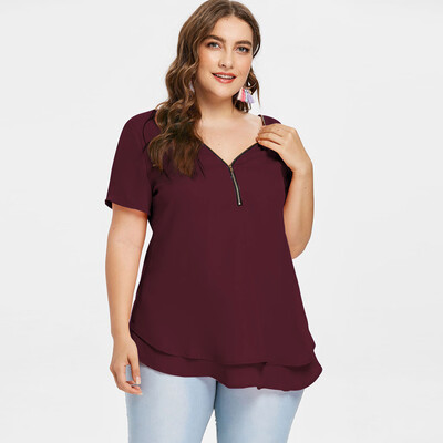 

Roseonmyhand Summer Womens Fashion Casual V-Neck Solid Big Size Short Sleeve Tank Tops