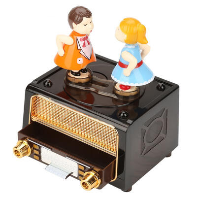 

Greensen Retro Radio Shape with Lovely Dolls Storage Music Box Wedding Valentine Gift