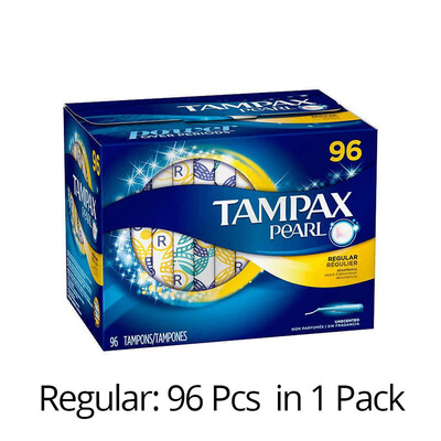 

Tampax Pearl Unscented Tampon Regular & Super Absorbency 96 PcsPack Sanitary Towel menstrual