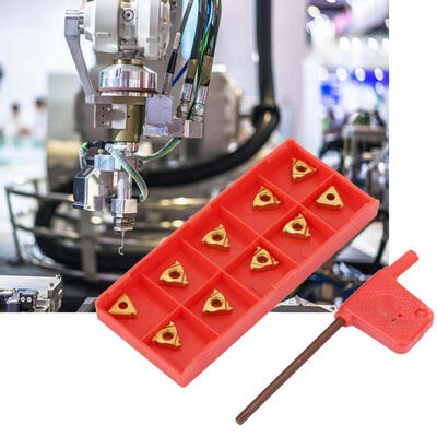 

Greensen 10Pcs 11IR A60 Carbide Inserts for External Threading CNC Turning Tool Boring Bar with Wrench