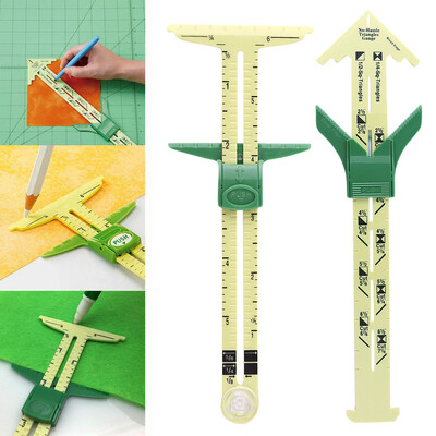 

〖Follure〗2PCS Sliding Gauge Measuring Sewing Ruler 5-In-1 Tool For Scrapbooking Card Making Paper Crafts And More
