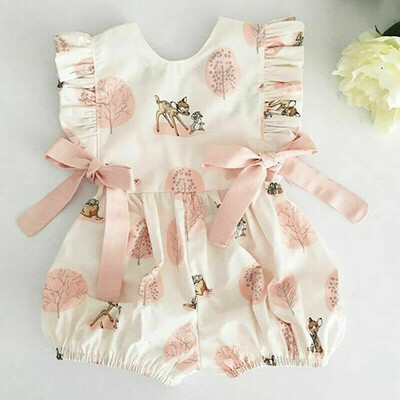 

Fashion Sweet Newborn Baby Kids Girl Deer Romper Bodysuit Jumpsuit Clothes Outfits