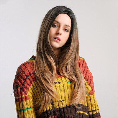 

〖Follure〗Chemical Fiber Hair Wig Women In The Natural Three-color Gradient Hair Wig