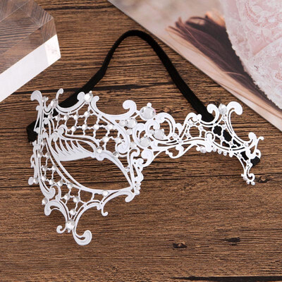 

FUNNYBUNNY Masquerade Mask for Women Ultralight Metal Mask Shiny Metal Rhinestone Venetian Pretty Party Evening Prom Ball Mask