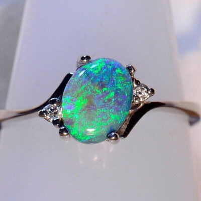 

Trendy Big Oval Egg Shape Blue Opal Ring Cubic Zircon Halo Engagement Wedding Rings for Women