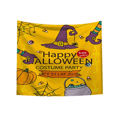 

Toponeto Sugar Skull Tapestry Halloween Trick Treat Horror Ghost Wall Hanging Home Decor