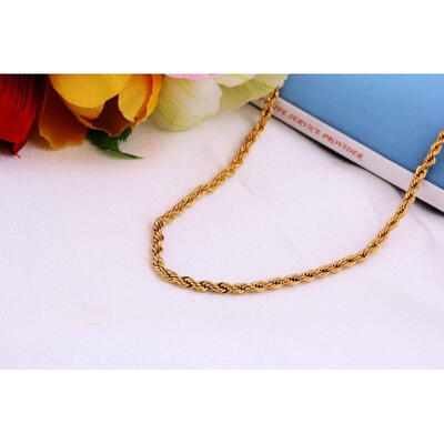 

SOLID 18K 236 INCH YELLOW GOLD EP ROPE SOFT NECKLACE CHAIN FREE SHIP