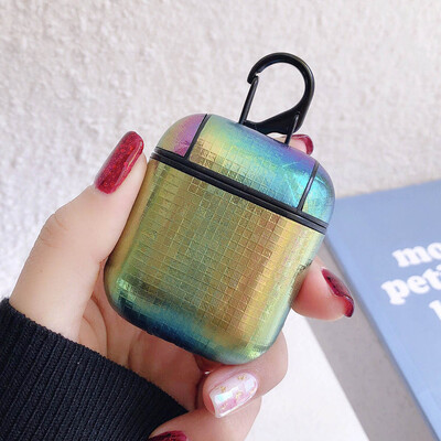 

Colorful Mosaic Silicone Case For Airpods Shockproof Waterproof Protective Cover Apple Airpods With Carabiner HookNo Airpods