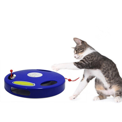 

5 Gear Positions Automatic Electric Cat Fun Toy Tease Cats Interactive Mouse Running Along The Track Turntable Simulate Rat Cry