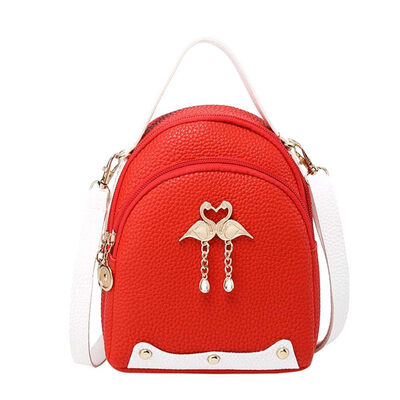 

Fashion Women Color Block Litchi Grain Swan Backpack Shoulder Bag Handbag Pouch