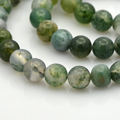 

Natural Moss Agate Round Bead Strands 8mm Hole 1mm about 50pcsstrand 157"