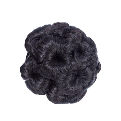 

Gobestart Female Wig Hair Bride Makeup Bun Ring Curly Flowers Chignon Hairpiece