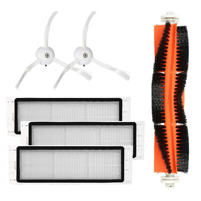 

Pack of 6 Replacement Accessories Kit for Xiaomi Mi Robotic Vacuum Cleaner--3 HEPA Filters 2 Side Brushes 1 Main Brush