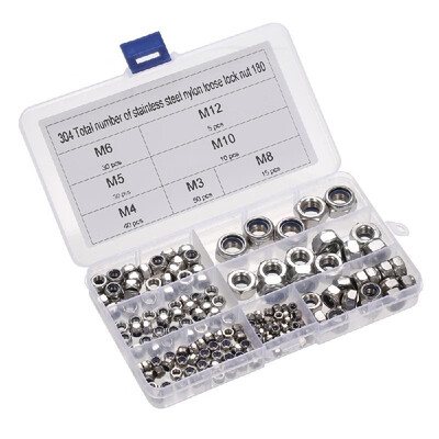 

DIN985 -3M-4M5M6M-8M-10M12 304 Stainless Steel Nylon Self-locking Nut Kit