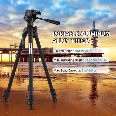 

WF WT-3560 Portable Photography Tripod Stand Aluminum Alloy Max Load 3kg66lbs Max Height 1675cm with 14 Inch Screw Quick Rel