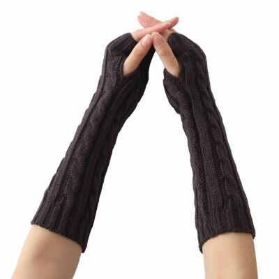 

Women Winter Wrist Arm Knitted Long Fingerless Gloves Mittens Hand Warmer New