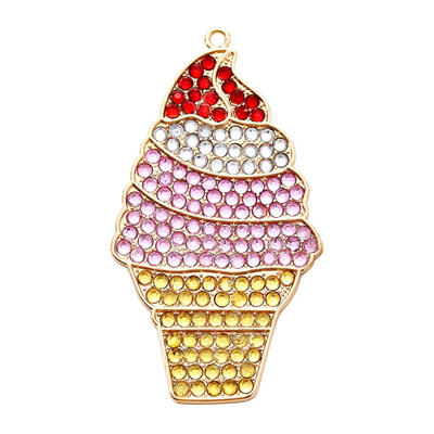 

DIY Full Drill Diamond Painting Key Chain Ice Cream Necklace Bag Pendant