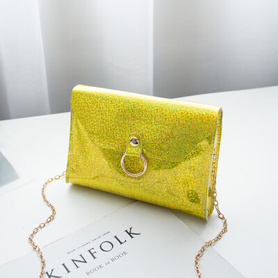 

2019 New Style Sequined Hot Sale Women Flap PVC PU Shoulder Bag Tote Jelly Purse Wallet Handbag Satchel Lady