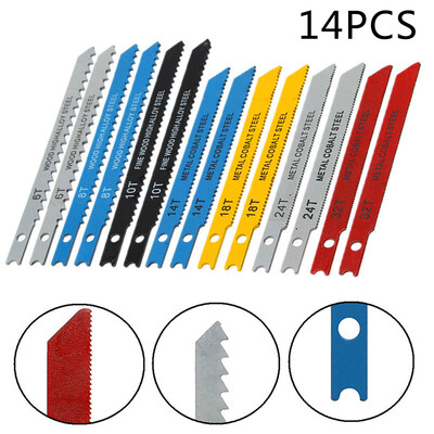 

14in1 Assorted U Fitting Jigsaw Blades Kit Metal Plastic Wood Fit Black & Decker