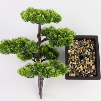 

Artificial Pine Tree Simulation Plant Bonsai Green Pot Home Office Decoration