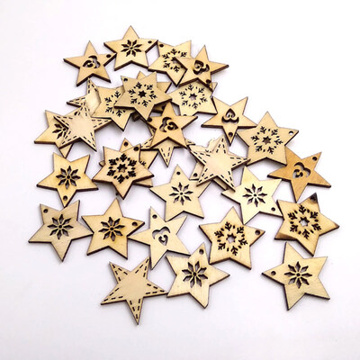 

50Pcs Snowflake Five Pointed Star Hanging Pendant Ornament Christmas Decoration