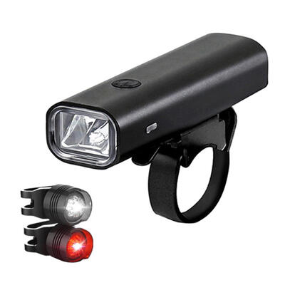

Aluminum Alloy Headlight 3 Modes Bicycle Light USB Rechargeable Front Lamp