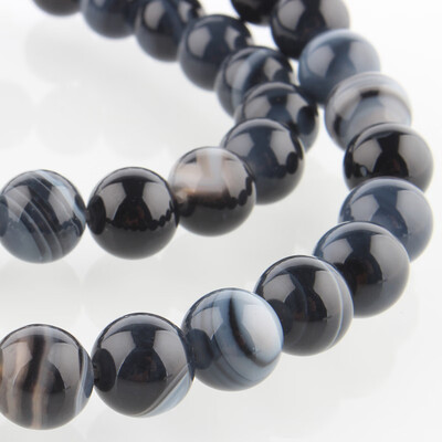 

Natural Gemstone Agate Round Bead Strands Dyed Black 8mm Hole 1mm about 49pcsstrand 1496"