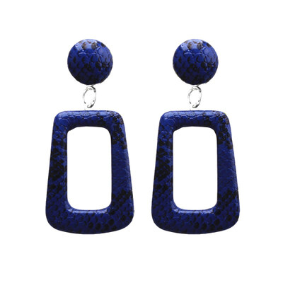 

EK630 Oversize Vintage Drop Earrings for Women Large Geometric Statement Earrings PU Snake Skin Pendant Earrings Fashion Jewelry