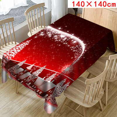 

Tailored Christmas Tablecloth Print Rectangle Table Cover Holiday Party Home Decor