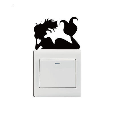 

KG-241 Mermaid Laying On Light Switch Sticker Cartoon Mermaid Wall Stickers