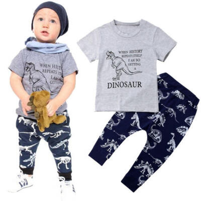 

Dinosaur Kids Baby Boys Top T-shirt Pants Leggings Outfits Set Casual Clothes US