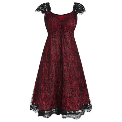 

Plus Size Sweetheart Neck Lace Dress