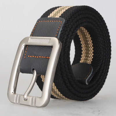 

Unisex belt fashion casual stripe canvas Men Alloy pin buckle belt outdoor sport Men&Women cowboy casual belt