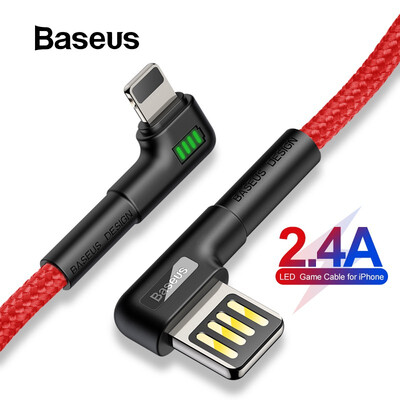 

Baseus Reversable USB Cable Double Bend Elbow Design For iphone  XR  Max Play Games 15A -24A Charging&Data Transfer