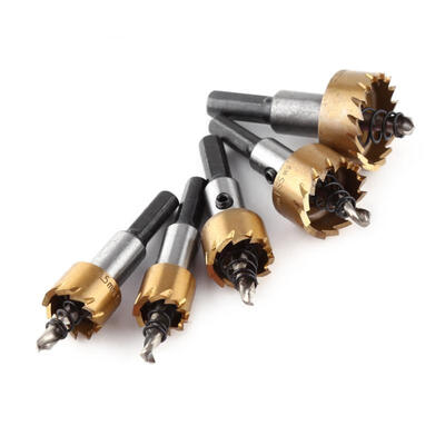 

Greensen 5pcs Titanium HSS Drill Bit Hole Saw Set Metalworking Cutter Tools 16-30mm
