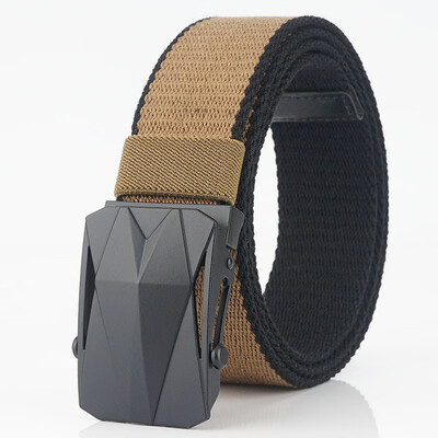 

Trend new belt high quality Stripe Color Canvas Smooth Buckle Men belt Multifunction casual pants cowboy pants belt