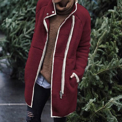 

Women Fashion Autumu&Winter New Standing collar Button coat Warm jacket