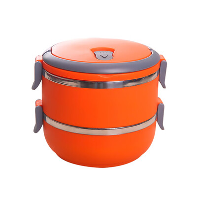 

guangxichuangshengxinfu Stainless Thermo Insulated Thermal Food Container Bento Round Lunch Box 1-4Layer
