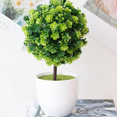 

Artificial Simulation Bonsai Flower Ball Pot Fake Potted Plant Home Table Decor