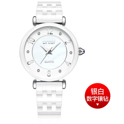 

The new green ceramic ladies watch Korean students waterproof leisure atmosphere creative temperament ladies watch small wrist wat