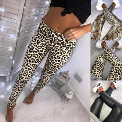 

Womens Printed Skinny Leggings Pants Stretch Slim Long Pencil Trousers