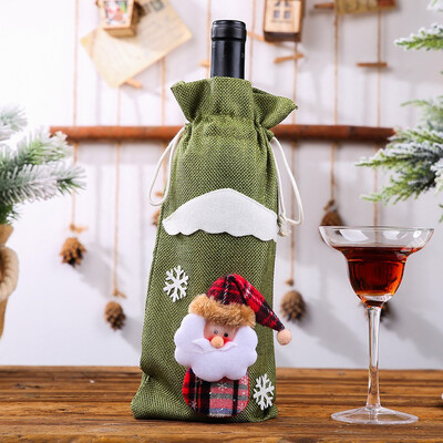 

Toponeto Christmas Decoration Santa Claus Bottle Wine Champagne Bottle Bag Gift Decoratio