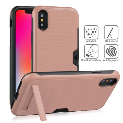 

Card Holder Stand Case Apple iPhone XS Max Rugged Armor Bumper Case iPhone XS Max Hybrid TPU PC Shockproof Cover 65"