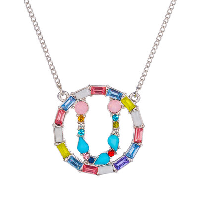 

Fashion Gold Silver Style Cubic Zirconia A-Z Initials Letter Pendant Necklaces