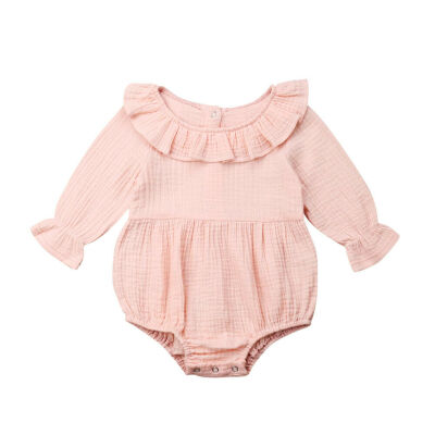 

Cotton Newborn Toddler Baby Girl Halter Bodysuit Romper Jumpsuit Outfits Clothes