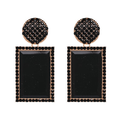 

AOTEMAN 2019 WOMEN brand square geometric dangle earrings for women big Ethnic statement earrings Fashion jewelry