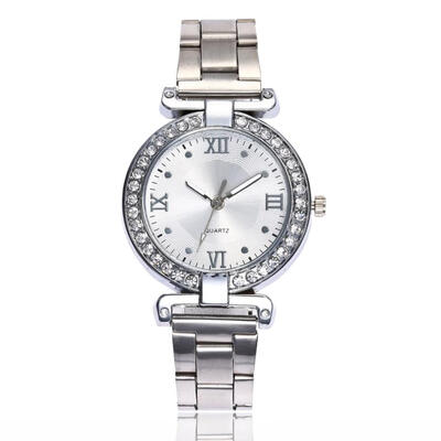 

Quartz Round Ladies WristWatch Stainless Steel Womens quartz watch Fashion Business Temperament Beautiful hand clock 2018 D