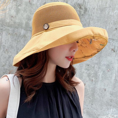 

Hat womens summer visor Korean wave folding Sun Hat womens summer travel along the beach hat
